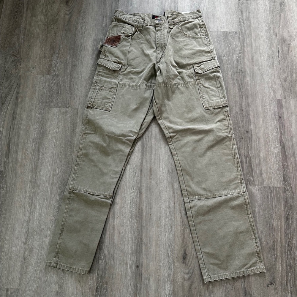 Wrangler Ripstop Cargo Pants Mens 36x36 Green Good Utility Workwear 3W060BR